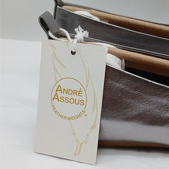 Andre Assous Nieve Womens Shoes Size 8M Silver Slip On Ballet Flats Quiet Luxury - Picture 3 of 10